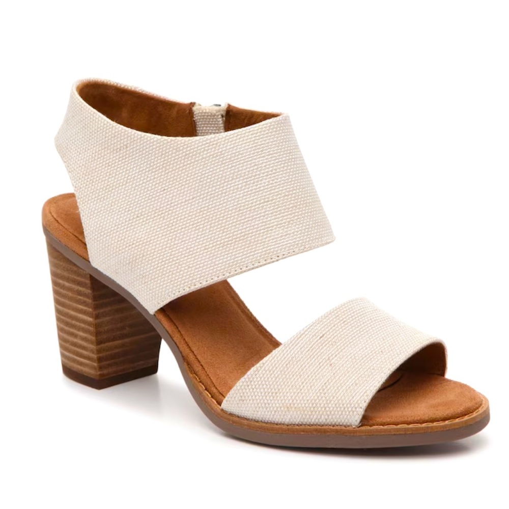 TOMS Majorca Sandal Ivory Fabric Size 11